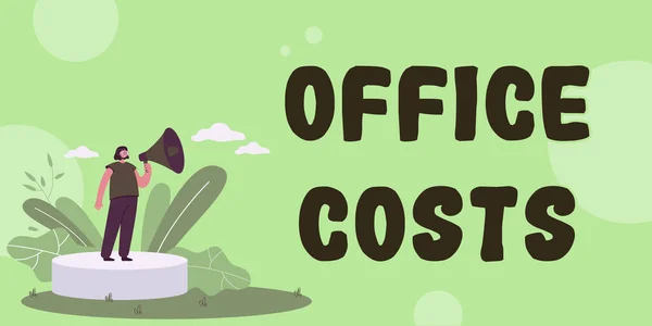 Conceptual display Office Costs, Internet Concept amount of money paid to landlord to cover expenses on workroom