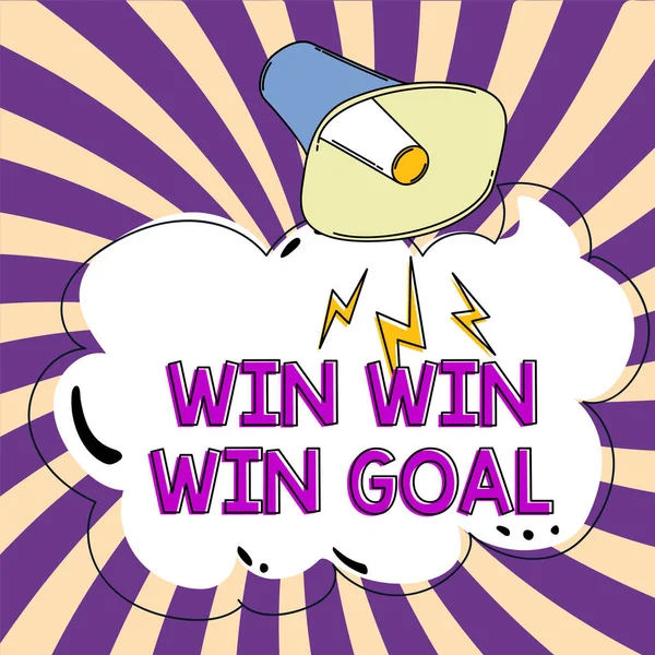 Título Conceptual Win Win Win Goal Concept Meaning Approach Que — Foto de Stock