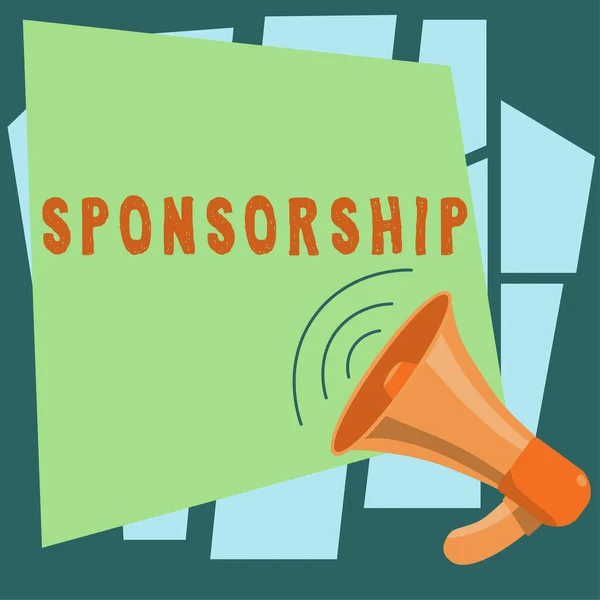 Tampilan Konseptual Sponsorship Ikhtisar Bisnis Posisi Sebagai Sponsor Berikan Dukungan — Stok Foto