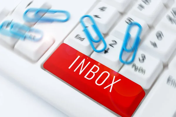 개인이 이메일을 Business Overview Electronic Folder Inbox — 스톡 사진