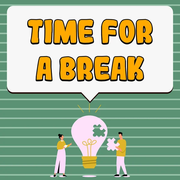Inspiráló Szöveg Time Break Word Írt Egy Menetrend Amikor Munkavállalók — Stock Fotó