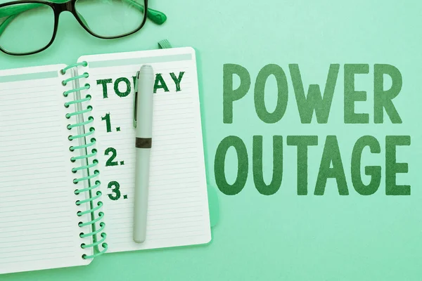 Handwriting text Power Outage, Business concept The ability to influence peers for attaining the goals