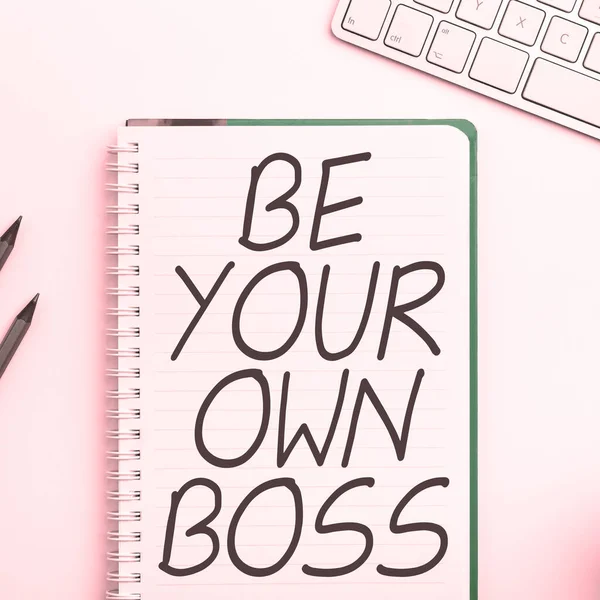 Handschrift Your Own Boss Business Idee Ondernemerschap Start Bedrijf Onafhankelijkheid — Stockfoto