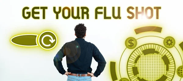 Texto Escrito Mão Get Your Flu Shot Visão Geral Negócio — Fotografia de Stock