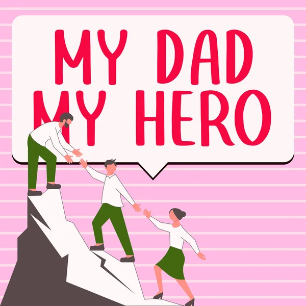 Título Conceptual Dad Hero Word Written Admiration Your Father Love —  Fotos de Stock