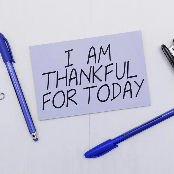 Написання Тексту Thankful Today Бізнес Підхід Вдячний Життя Один День — стокове фото