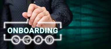 Yeni bir çalışanı bir organizasyona entegre etme kavramsal görüntüleme, İnternet Kavram Eylem Süreci