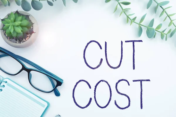 Handschriftlicher Text Cut Cost Word Written Measures Implementiert Kosten Senken — Stockfoto