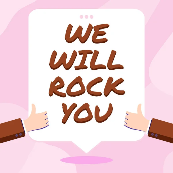 Inspiration Die Zeichen Zeigt Rock You Business Ansatz Rauszugehen Und — Stockfoto