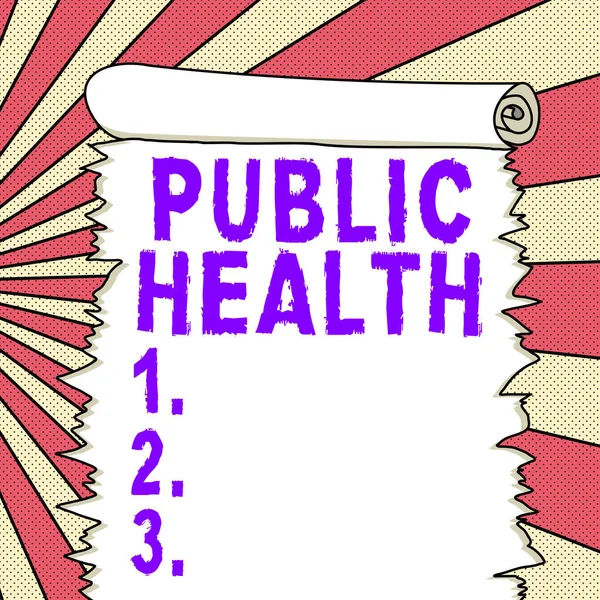 Text Sign Showing Public Health Word Promoting Healthy Lifestyles Community — Foto Stock