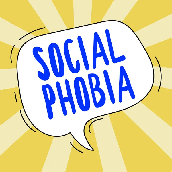 Writing displaying text Social Phobia, Business concept overwhelming fear of social situations that are distressing