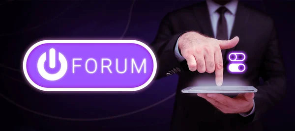 Tekstbord Met Forum Business Concept Plaats Sectie Van Een Website — Stockfoto