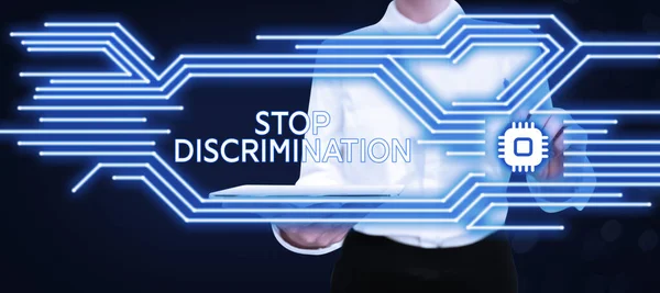 차별을 개념을 표지판 발굴을 방지하는 — 스톡 사진