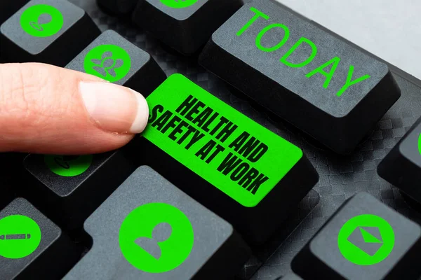 Writing Displaying Text Health Safety Work Business Overview Secure Procedures — Stockfoto