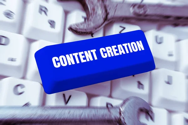 Conceptual Caption Content Creation Conceptual Photo Contribution Information Any Digital — Stock fotografie