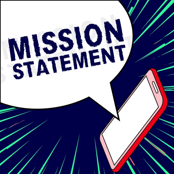 Inspiratie Met Teken Mission Statement Business Showcase Formele Samenvatting Van — Stockfoto
