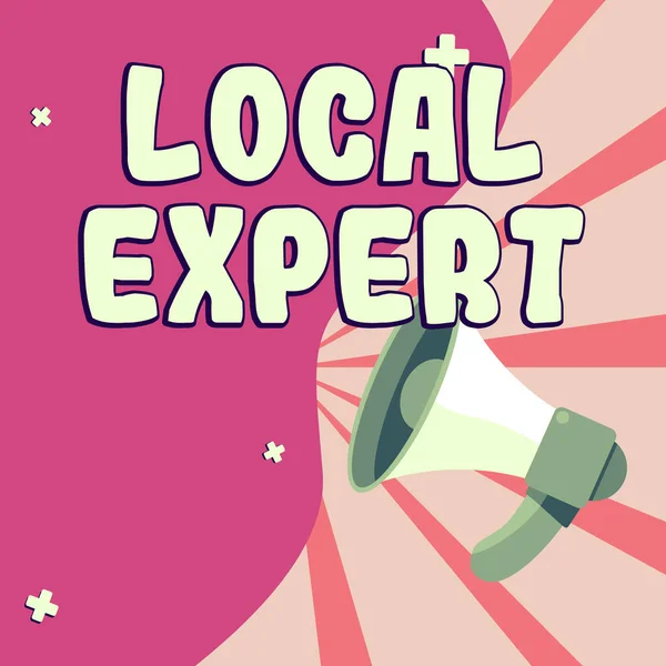 Conceptual display Local Expert, Business showcase offers expertise and assistance in booking events locally