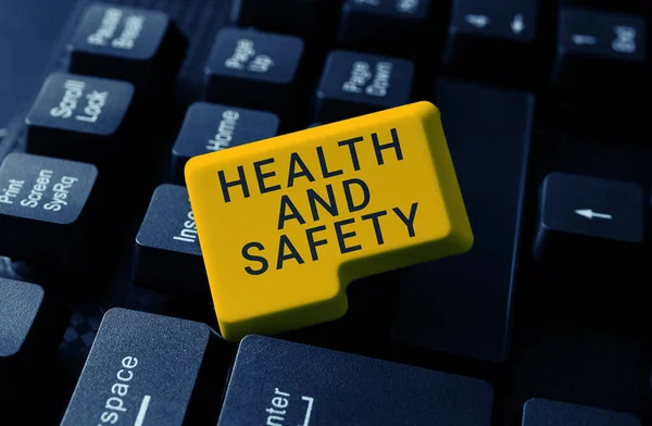Fogalmi Megjelenítés Egészség Biztonság Üzleti Áttekintés Megteszi Megfelelő Lépéseket Hogy — Stock Fotó