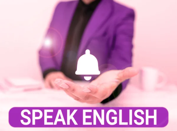 Sign Displaying Speak English Internet Concept Study Another Foreign Language — Stockfoto