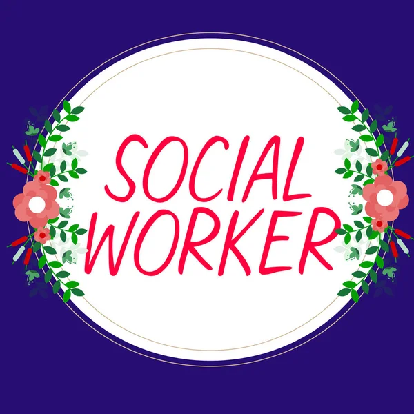 Título Conceptual Social Worker Business Overview Assistance State People Adequate — Foto de Stock