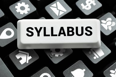 Conceptual caption Syllabus, Internet Concept a summary outline of a discourse, treatise or of examination requirements