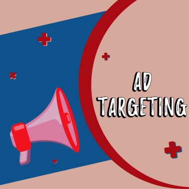 Conceptual display Ad Targeting, Business concept target the most receptive audiences with certain traits