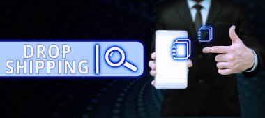 Text sign showing Drop Shipping, Internet Concept to send goods from a manufacturer directly to a customer instead of to the retailer