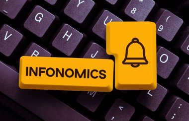 El yazısı metni Infonomics, bilgiyi veya veriyi temsil etmek için kullanılan görsel resim için sözcük