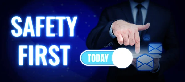 Перше Бізнес Підхід Уникайте Будь Якого Непотрібного Ризику Live Safety — стокове фото