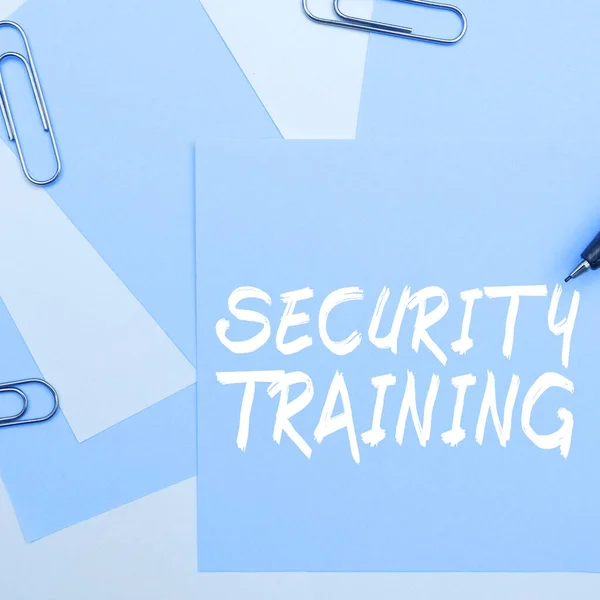 Inspiration Showing Sign Security Training Business Idea Providing Security Awareness — Zdjęcie stockowe