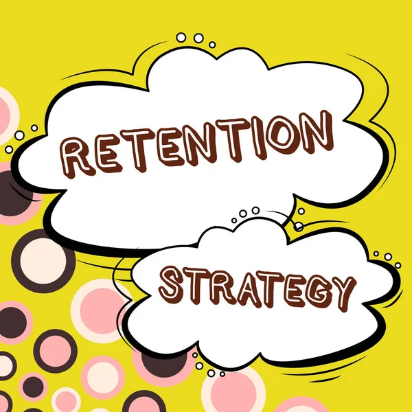 Handschriftliche Signatur Retention Strategy Business Schaufensteraktivitäten Zur Reduzierung Von Fluktuation — Stockfoto