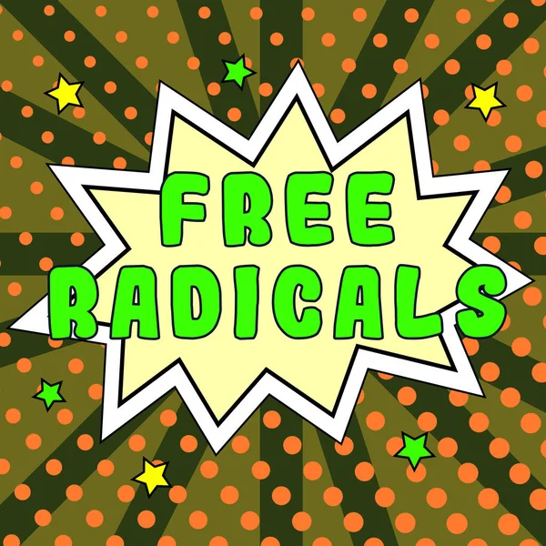 Sign Displaying Free Radicals Business Idea Produced Body Natural Processes — Stock Photo, Image