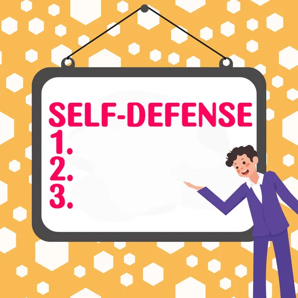 stock image Writing displaying text Self Defense, Word for the act of defending ones person when physically attacked