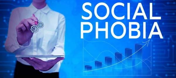 Inspiration Showing Sign Social Phobia Business Approach Overwhelming Fear Social — 图库照片