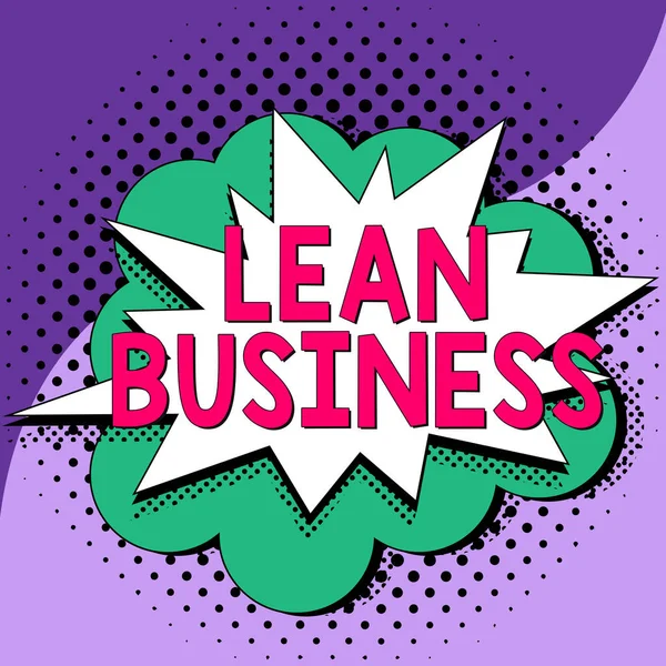 Sign Displaying Lean Business Business Idea Improvement Waste Minimization Sacrificing — Stock Photo, Image