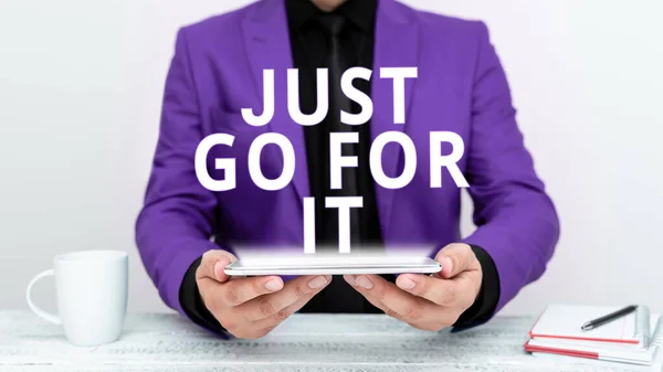 Escrevendo Exibindo Texto Just Business Showcase Motivação Para Começar Fazer — Fotografia de Stock