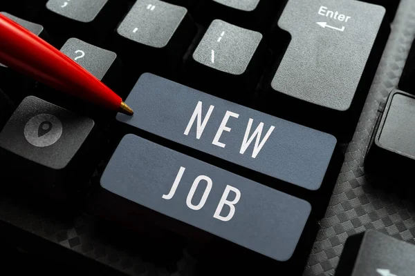 Unterschreiben Anzeige Neuer Job Geschäft Schaufenster Unterzeichnung Vertrag Suche Arbeitsgelegenheit — Stockfoto