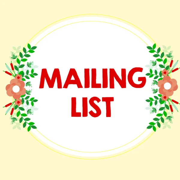 Tekst Pisma Odręcznego Lista Mailingowa Pojęciowa Lista Osób Które Zapisują — Zdjęcie stockowe