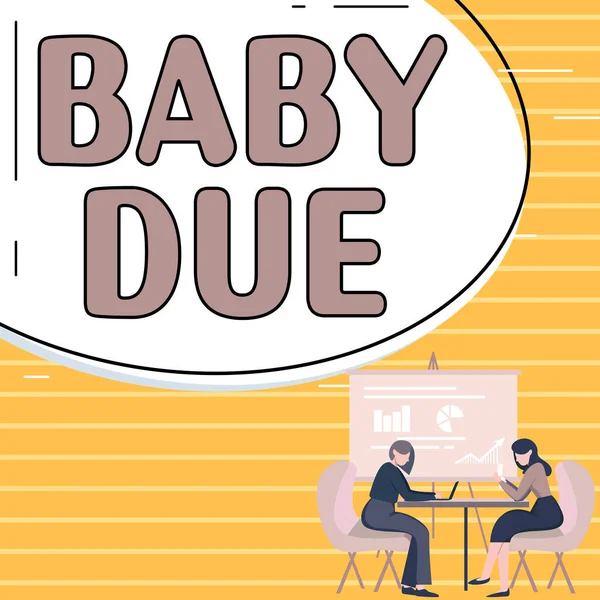 Inspiration Zeigt Zeichen Baby Due Geschäftsidee Kurz Vor Der Geburt — Stockfoto