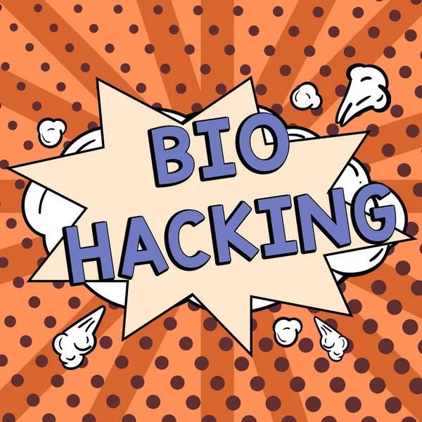 Konzeptionelle Anzeige Bio Hacking Konzeptfoto Das Genetisches Material Experimentell Ohne — Stockfoto