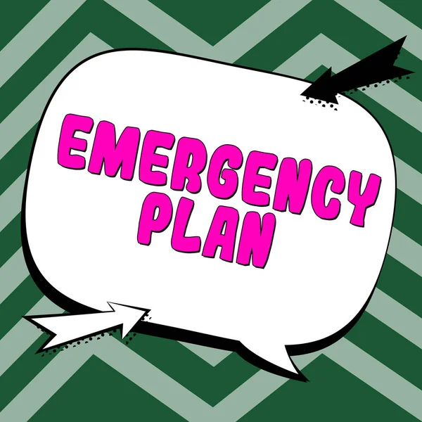 Conceptual caption Emergency Plan, Business showcase Procedures for response to major emergencies Be prepared
