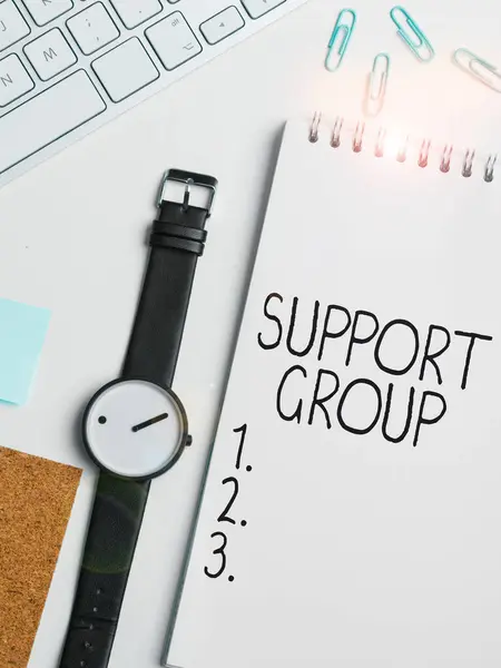 Legenda Conceitual Support Group Word Escrito Sobre Número Pessoas Envolvidas — Fotografia de Stock
