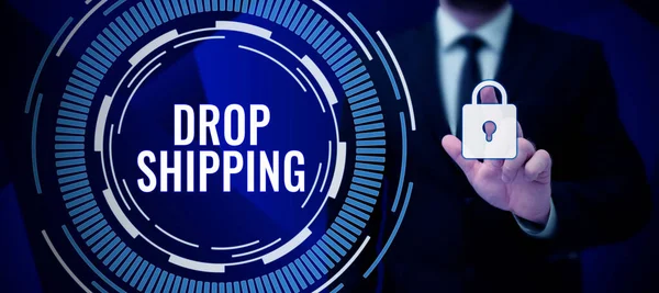 Tekst Pokazujący Inspirację Drop Shipping Internet Concept Send Goods Manufacturer — Zdjęcie stockowe