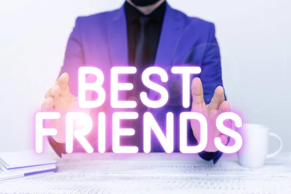 Τίτλος Κειμένου Που Παρουσιάζει Best Friends Business Showcase Ένα Πρόσωπο — Φωτογραφία Αρχείου