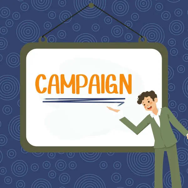 概念表示キャンペーン ビジネスアイデアは 製品サービスを促進し 販売するための行動のコースを組織 — ストック写真