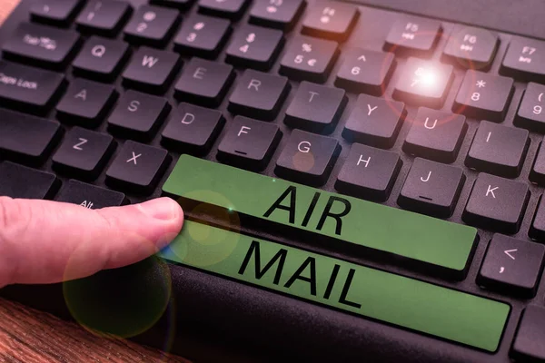 Psaní Textů Letecká Pošta Business Přístup Taškám Dopisy Balíčky Které — Stock fotografie