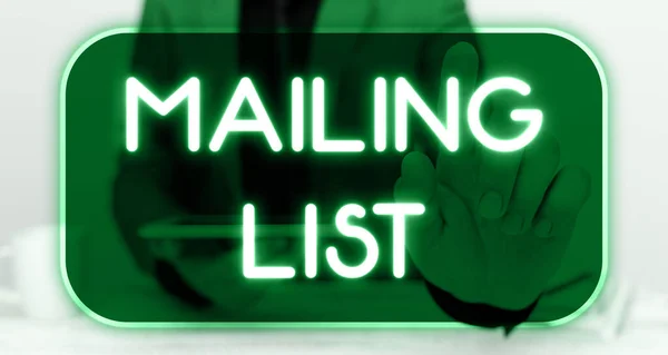 Scrivere Testo Mailing List Business Approach List Persone Che Iscrivono — Foto Stock