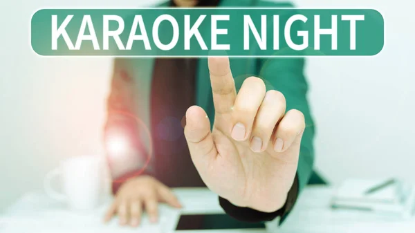 Didascalia Testo Che Presenta Karaoke Night Business Approach Spettacolo Che — Foto Stock
