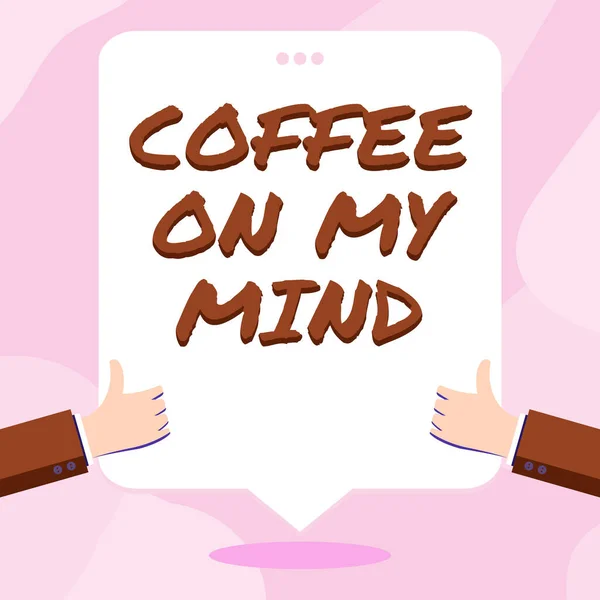Hand Writing Sign Coffee Mind Εννοιολογική Φωτογραφία Εθισμός Στον Καφέ — Φωτογραφία Αρχείου