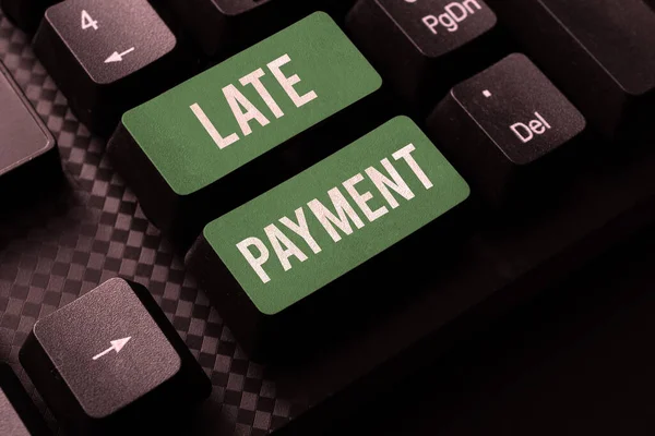 Writing displaying text Late Payment, Word Written on payment made to the lender after the due date has passed